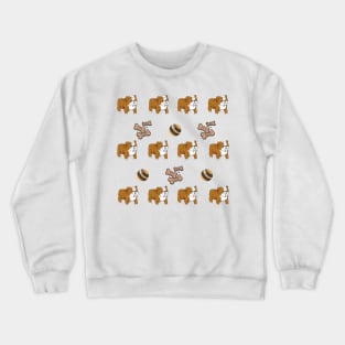 Bulldog with ball and treats pattern Crewneck Sweatshirt